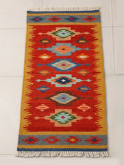 Handwoven Kilim Rug - Sunset Medallion (Length 6ft x Width 2ft)