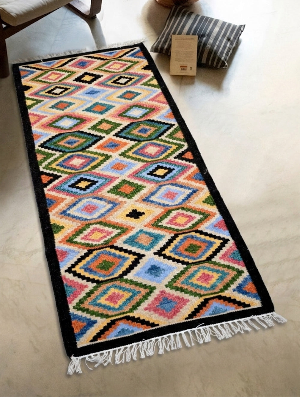 Handwoven Kilim Rug - Diamond Mosaic (Length 6ft x Width 2ft)