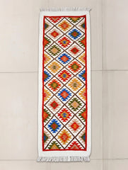 Handwoven Kilim Rug - Tribal Grid (Length 6 ft x Width 2ft)