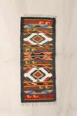 Handwoven Kilim Rug - Charcoal Layers (Length 6 ft x Width 2ft)