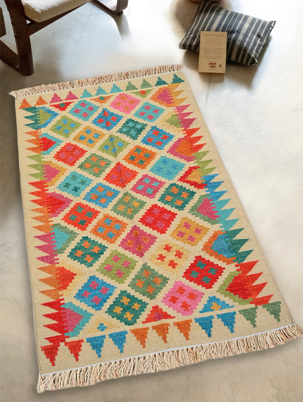 Handwoven Kilim Rug - Candy Mosaic (Length 5ft x Width 3ft)