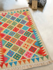 Handwoven Kilim Rug - Candy Mosaic (Length 5ft x Width 3ft)