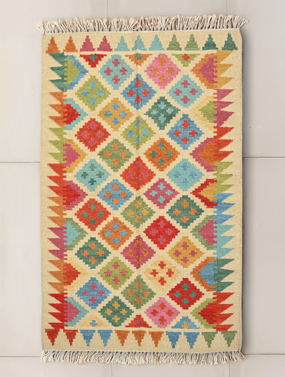 Handwoven Kilim Rug - Candy Mosaic (Length 5ft x Width 3ft)