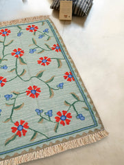 Handwoven Kilim Rug - Turquoise Garden