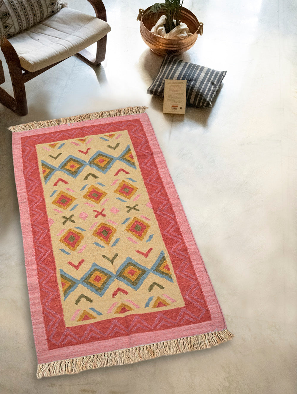 Handwoven Kilim Rug - Rose Meadow