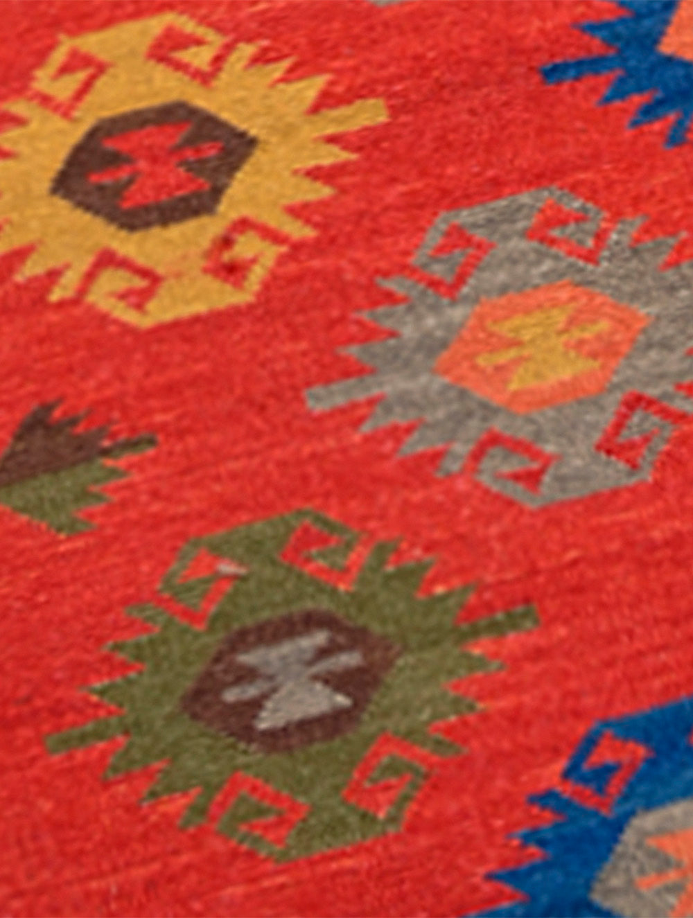 Handwoven Kilim Rug - Rust Medallion