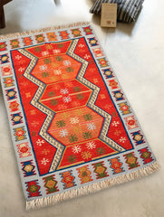 Handwoven Kilim Rug - Ember Chevron