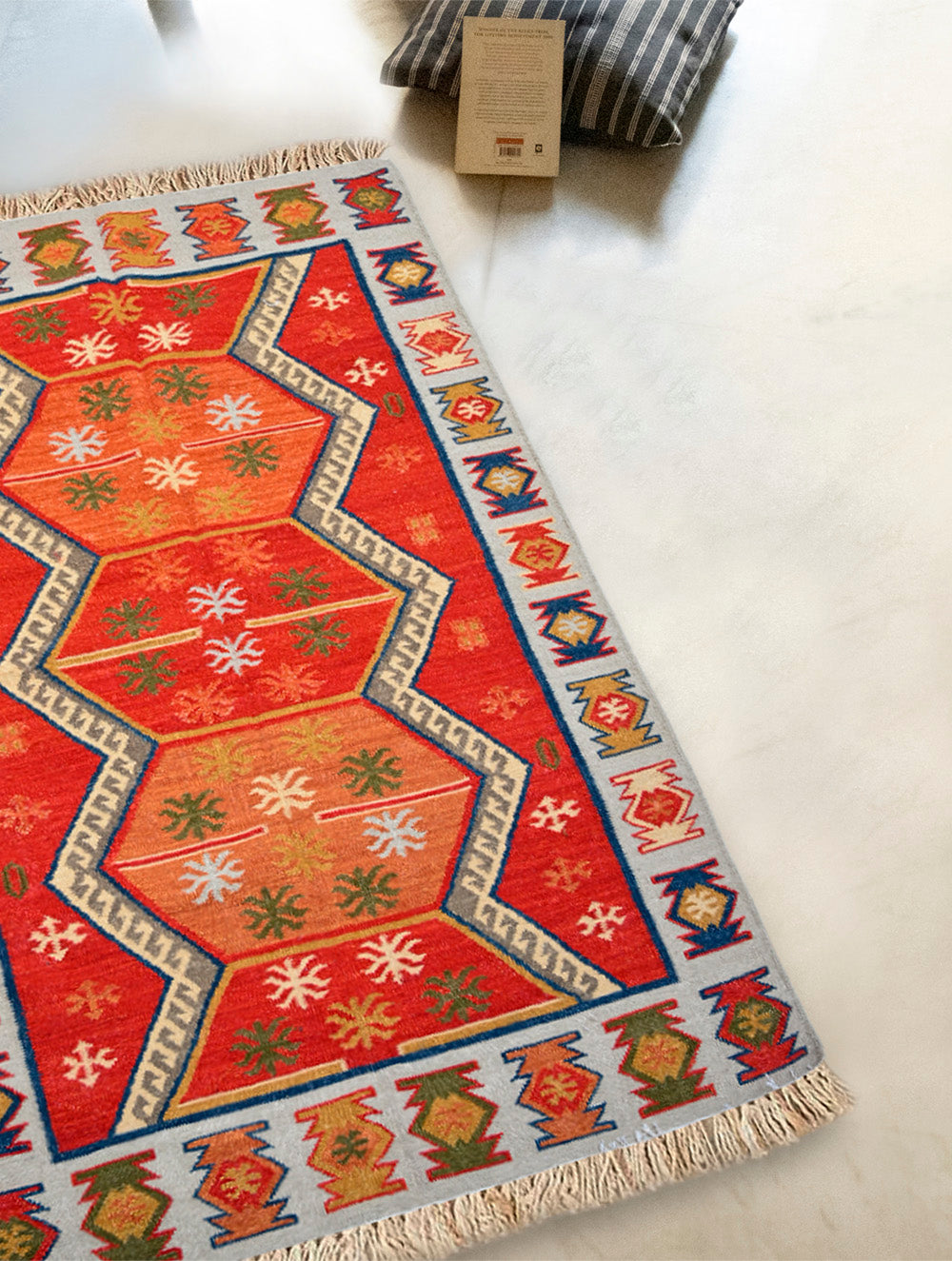 Handwoven Kilim Rug - Ember Chevron