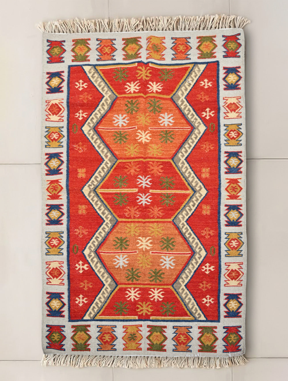Handwoven Kilim Rug - Ember Chevron
