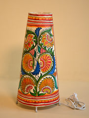 Andhra Leather Craft Lamp Shade - Blue Raga. Height - 17 inches