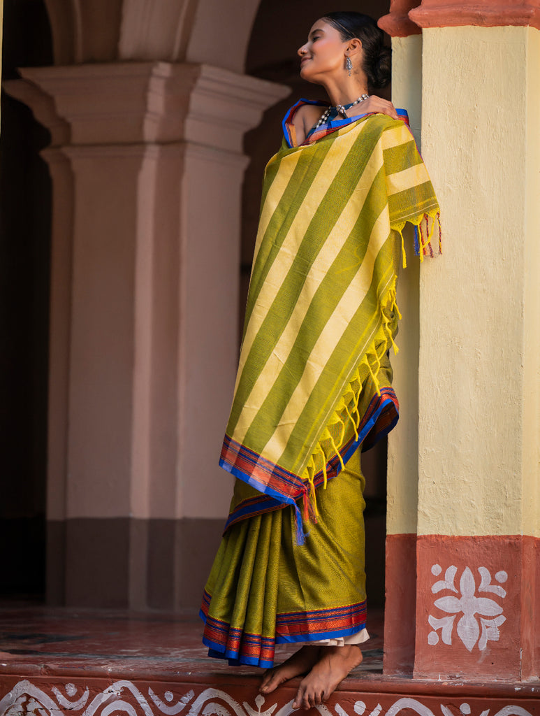 Deccan Elegance. Maharashtrian Ilkal Saree - Hirva T?r?