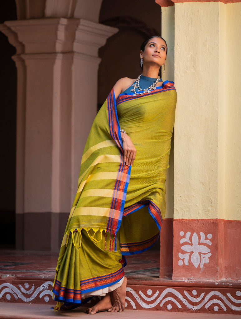 Deccan Elegance. Maharashtrian Ilkal Saree - Hirva T?r?