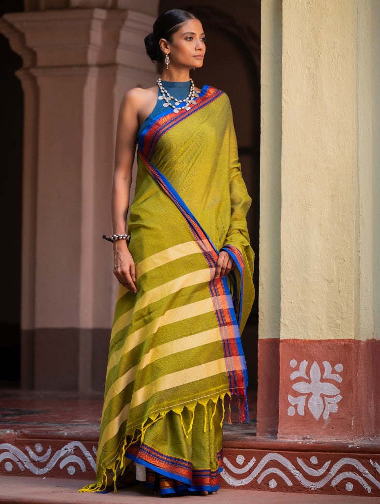 Deccan Elegance. Maharashtrian Ilkal Saree - Hirva T?r?