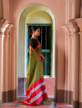 Load image into Gallery viewer, Deccan Elegance. Maharashtrian Small Checks Lugadi Saree - HaldiPatta