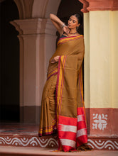 Load image into Gallery viewer, Deccan Elegance. Maharashtrian Small Checks Lugadi Saree - Manthana