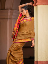 Load image into Gallery viewer, Deccan Elegance. Maharashtrian Small Checks Lugadi Saree - Manthana