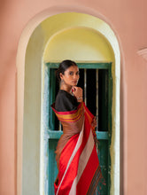 Load image into Gallery viewer, Deccan Elegance. Maharashtrian Small Checks Lugadi Saree - Ra?gamaati