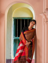Load image into Gallery viewer, Deccan Elegance. Maharashtrian Small Checks Lugadi Saree - Ra?gamaati