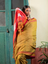Load image into Gallery viewer, Deccan Elegance. Maharashtrian Small Checks Lugadi Saree - Suvarna