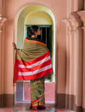 Load image into Gallery viewer, Deccan Elegance. Maharashtrian Small Checks Lugadi Saree - T?raChitra