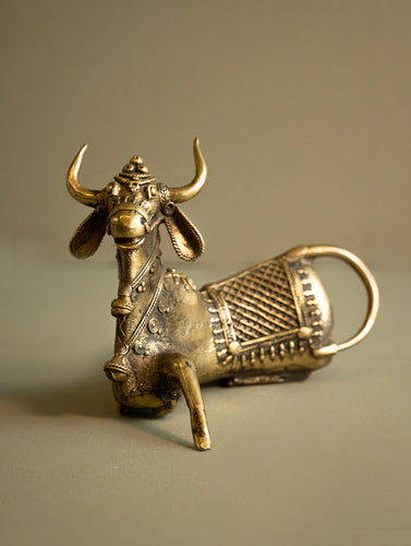 Dhokra Craft Curio - Nandi Checkered