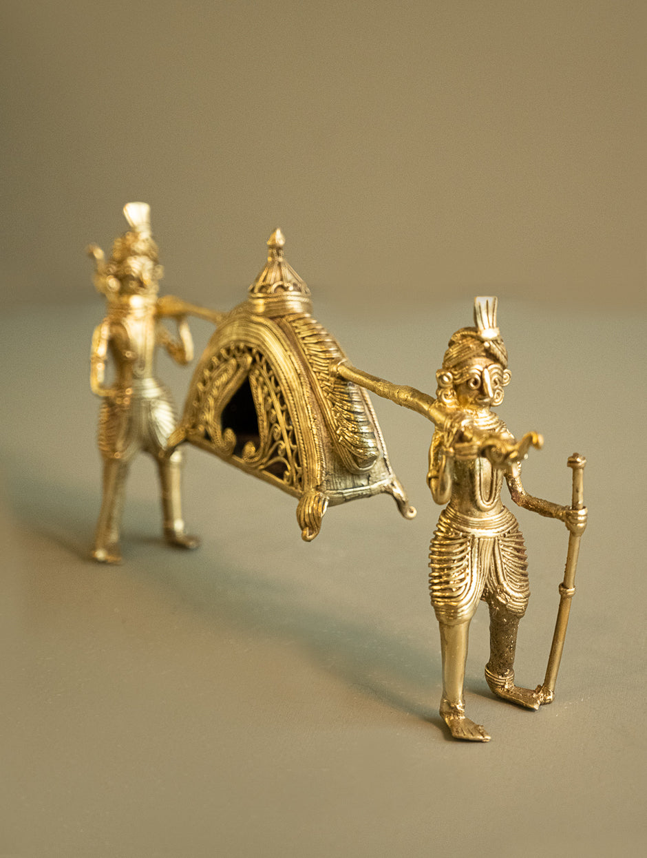 Figurine Dhokra En Laiton – Couple Tribal, Artisanat Indien, Décor De Table, Neuf