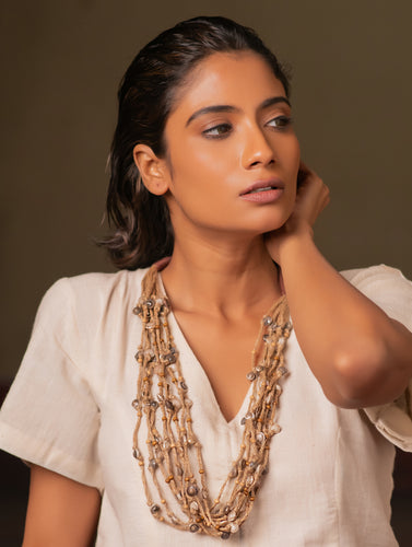 Earthen Tide Layered Jute Necklace