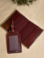 Embossed Leather Travel Set - Forest Flowers (Set of 2)