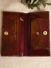 Load image into Gallery viewer, Embossed Leather Wallet - Red Ornate