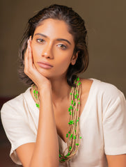 Emerald Whisper Layered Jute Necklace