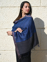 Load image into Gallery viewer, Exclusive Bhagalpur Tussar Silk Stole - Blue Hour