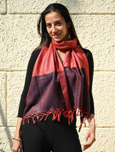 Load image into Gallery viewer, Exclusive Bhagalpur Tussar Silk Stole - Crimson Bark
