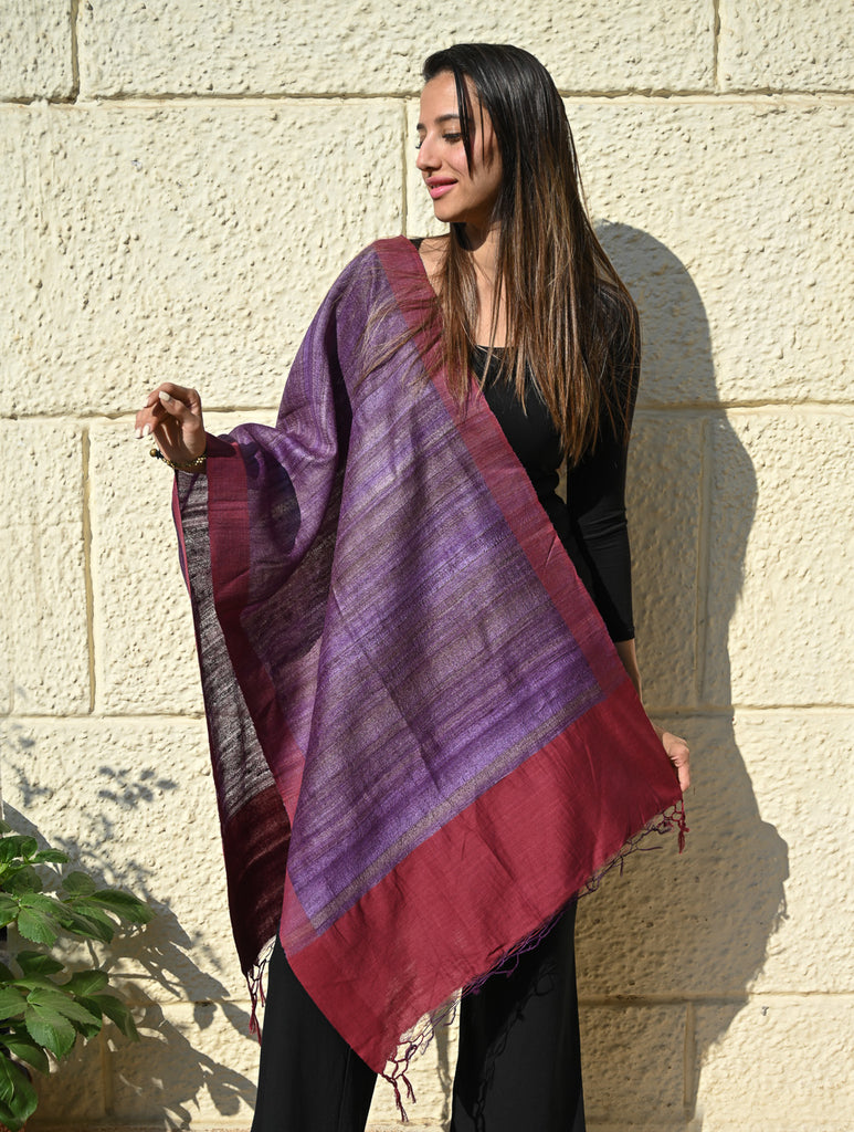 Exclusive Bhagalpur Tussar Silk Stole - Jamuniya