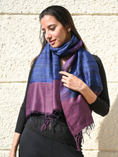 Load image into Gallery viewer, Exclusive Bhagalpur Tussar Silk Stole - Midnight Iris