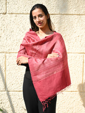 Load image into Gallery viewer, Exclusive Bhagalpur Tussar Silk Stole - Powdered Blush 