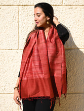 Load image into Gallery viewer, Exclusive Bhagalpur Tussar Silk Stole - Warm Rust