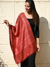 Load image into Gallery viewer, Exclusive Bhagalpur Tussar Silk Stole - Warm Rust