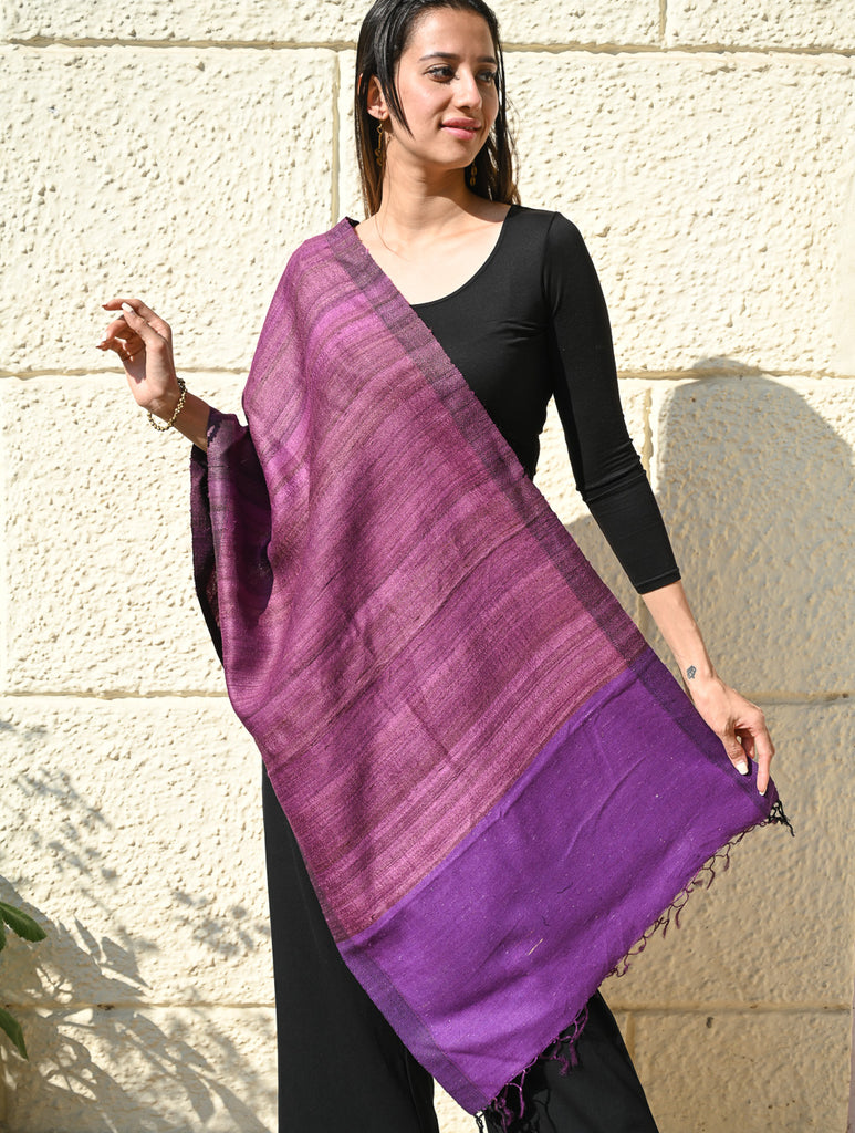 Exclusive Bhagalpur Tussar Silk Stole -  A Mulberry Touch