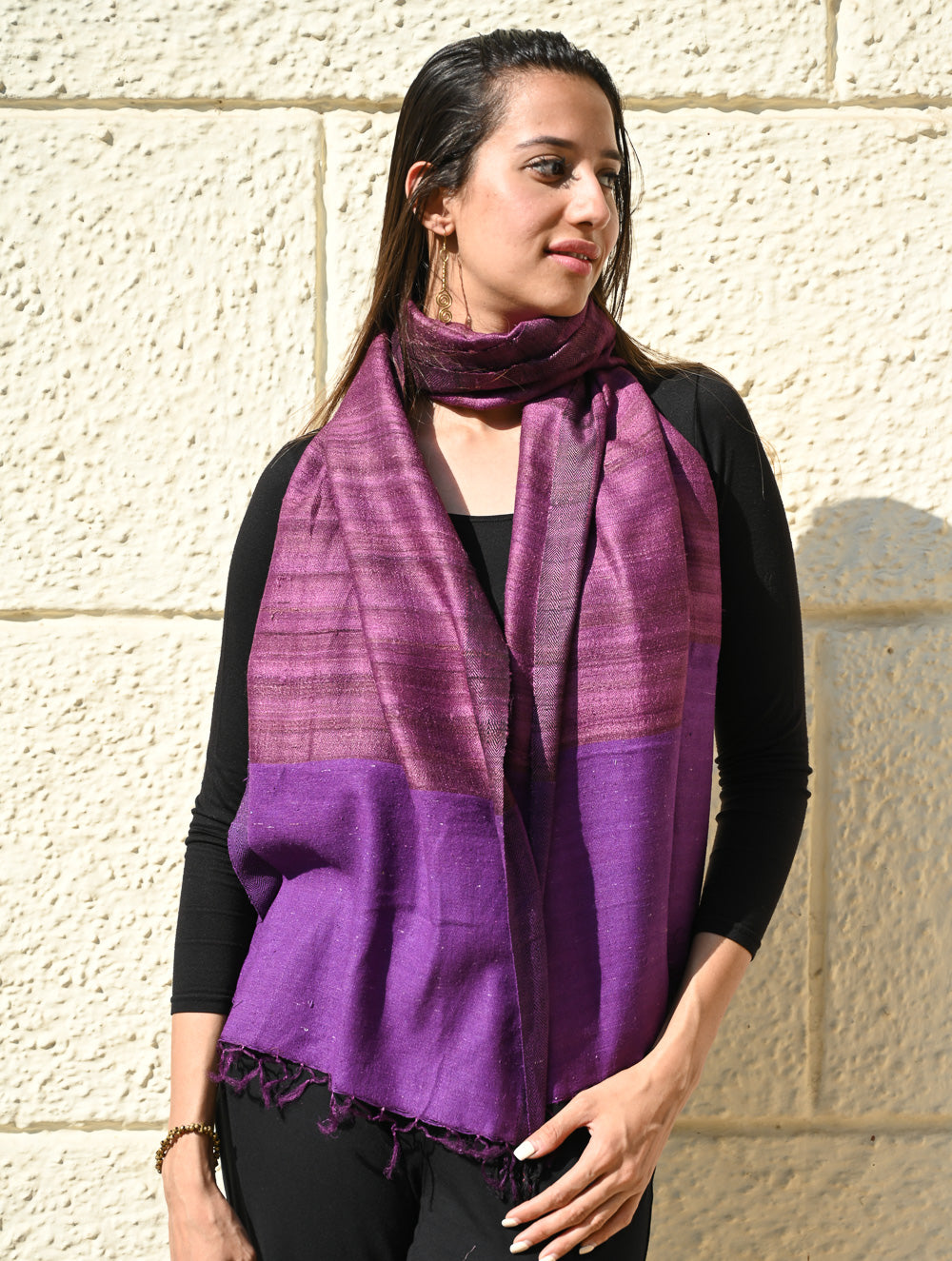 Load image into Gallery viewer, Exclusive Bhagalpur Tussar Silk Stole -  A Mulberry Touch