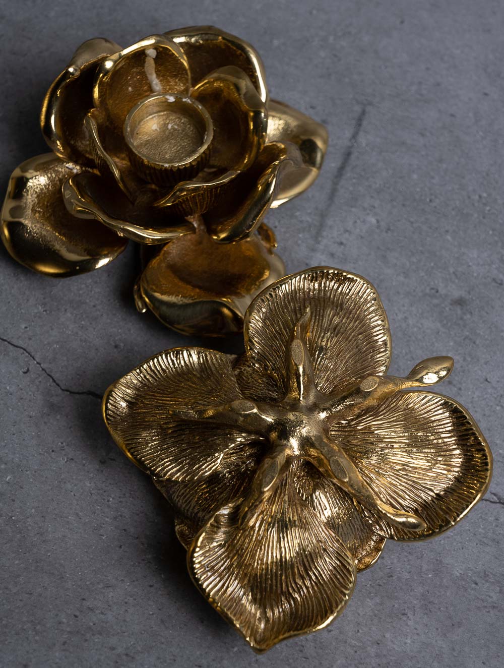 Exclusive Brass Candle Holders (Set of 2) - Roses
