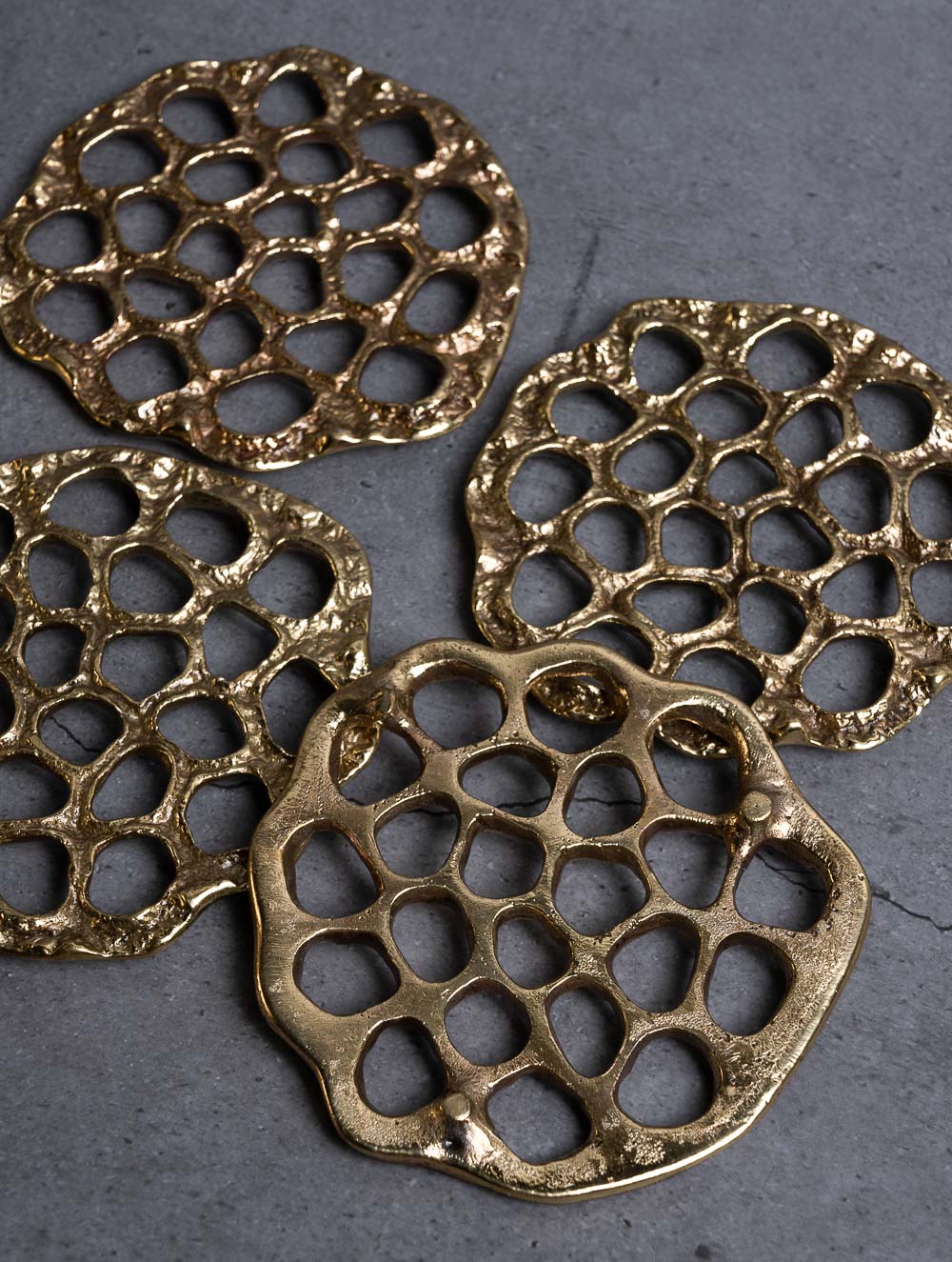Exclusive Brass Coasters - Pods (Set of 4 )