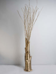 Exclusive Brass Curio - Banana Leaves Vase & Golden Grass (Large)