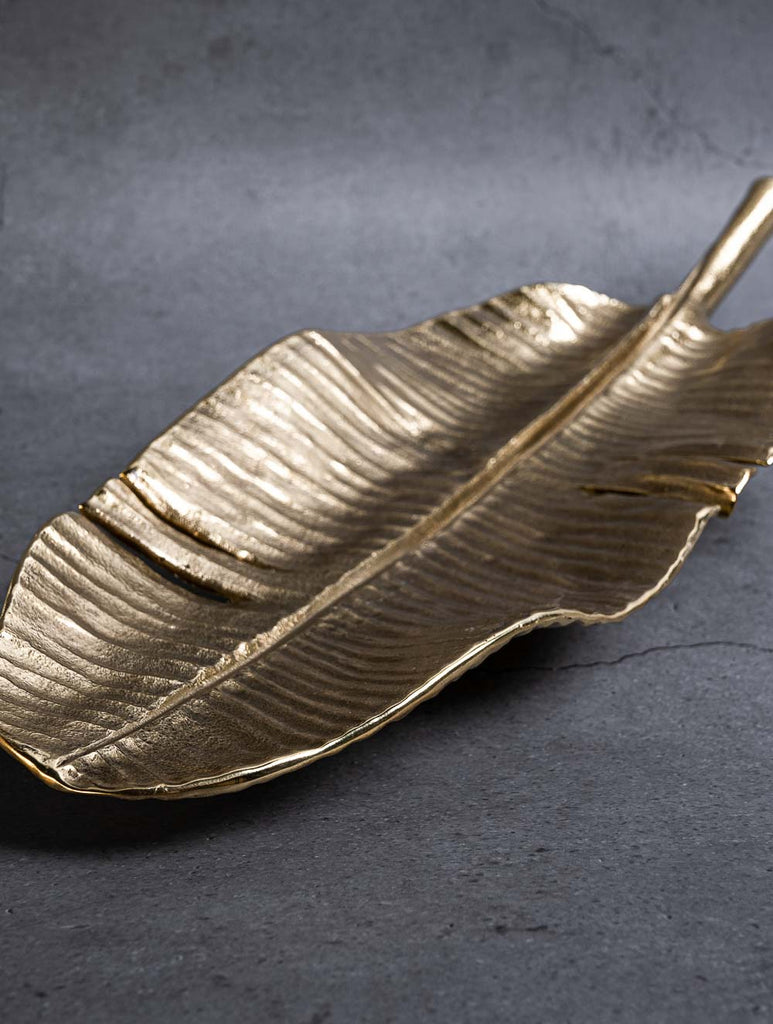 Exclusive Brass Curio / Plate - Banana Leaf (Small)