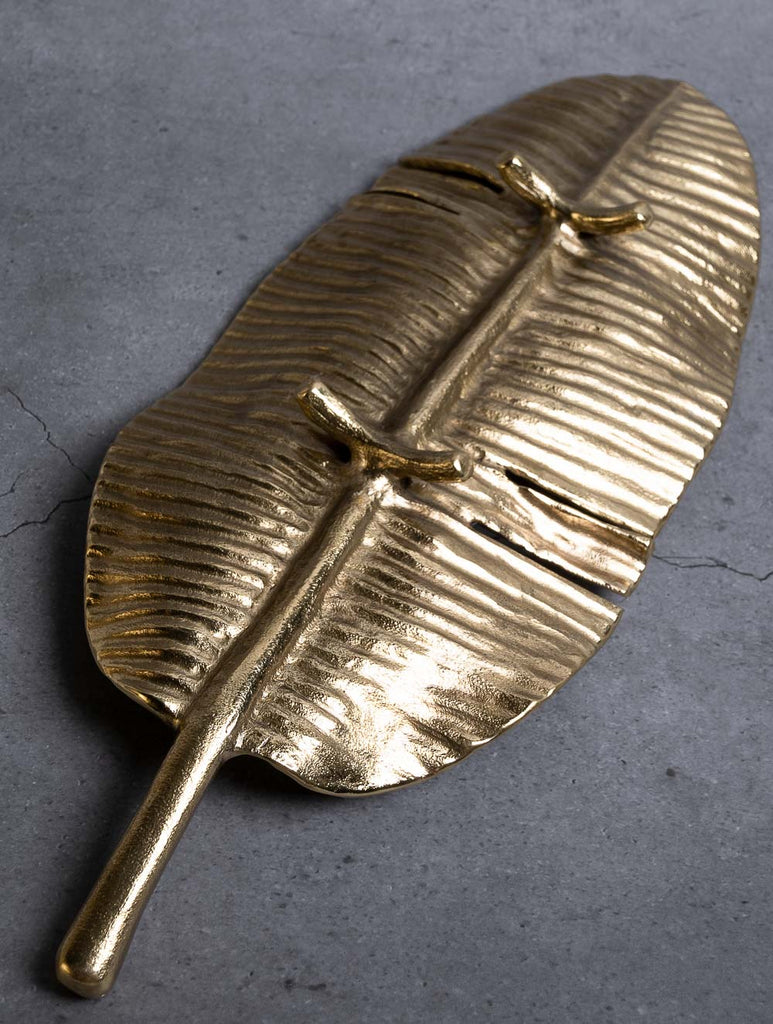 Exclusive Brass Curio / Plate - Banana Leaf (Small)