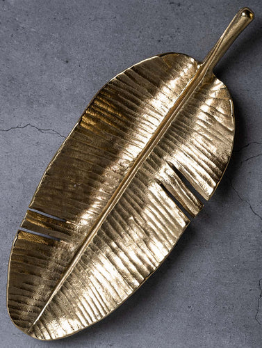 Exclusive Brass Curio / Plate - Banana Leaf (Small)
