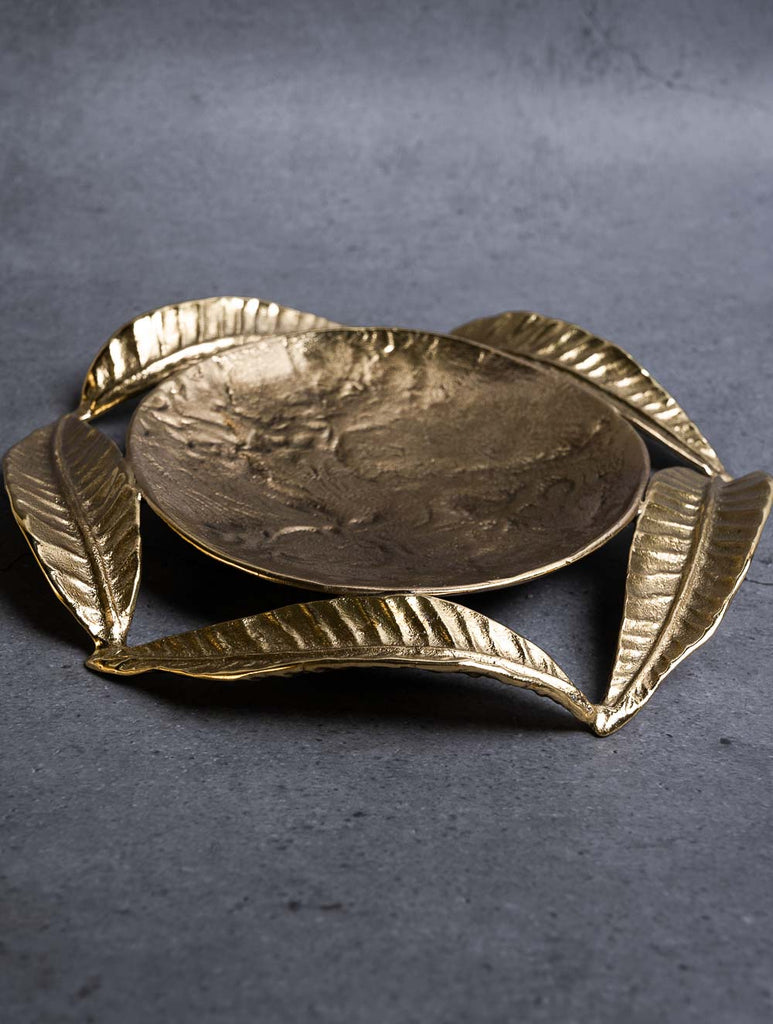 Exclusive Brass Curio / Plate - Mango Leaf