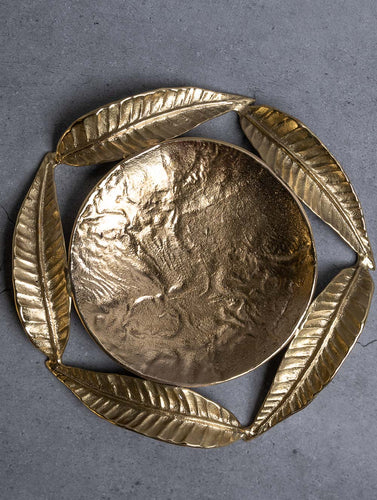 Exclusive Brass Curio / Plate - Mango Leaf