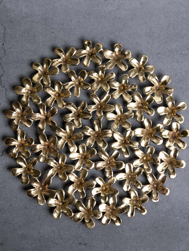 Exclusive Brass Curio / Trivet - Champa Flowers