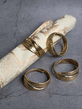 Load image into Gallery viewer, Exclusive Brass Napkin Rings - Twin Leaf (Set of 4)