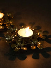 Load image into Gallery viewer, Exclusive Brass Tealight Holders (Set of 2) - Champa Flowers